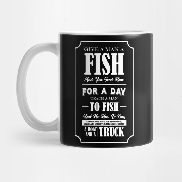 Funny Fishing Product Teach A Man To Fish Print Fishing Gift by Linco